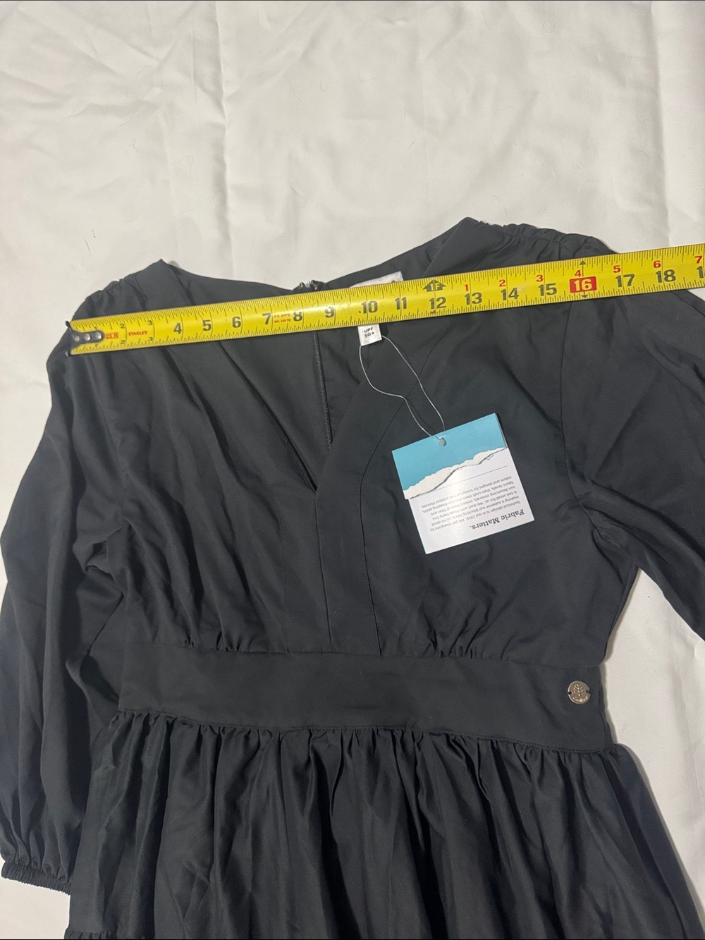 NWT Coolibar Black Long Sleeve Maxi Dress size S - Picture 10 of 13